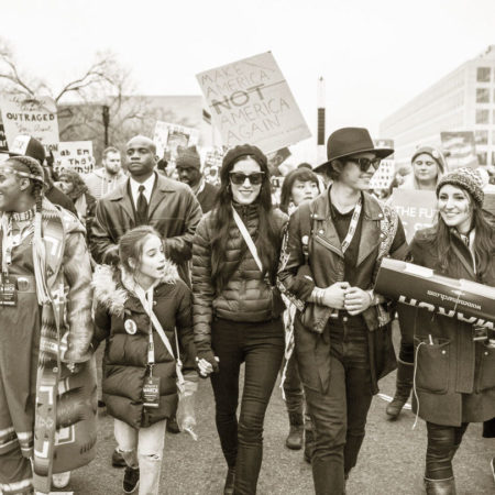 Sarah Sophie Flicker in the Women's March on DC
